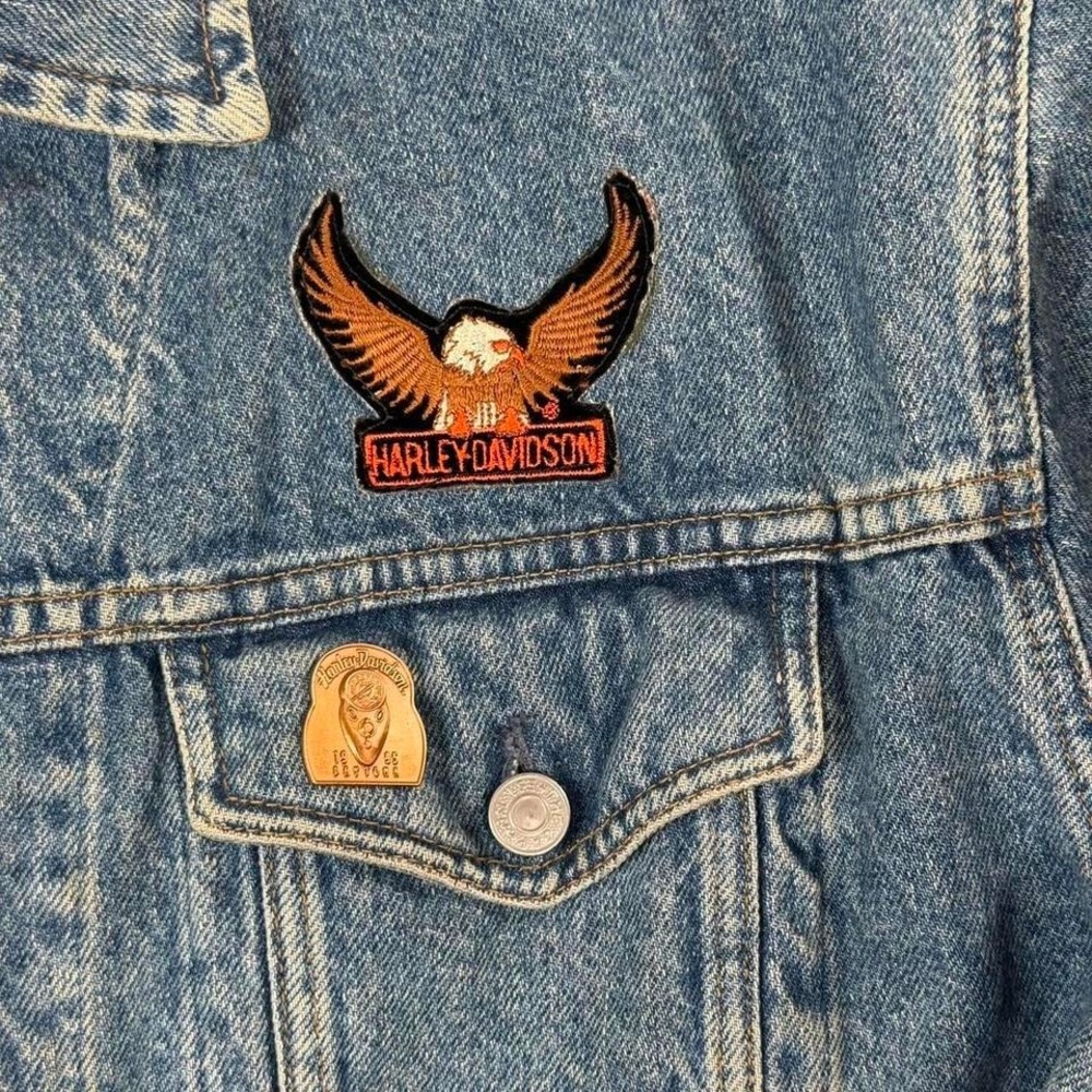 Gap denim Harley Davidson patches and pins - Picture 4 of 7